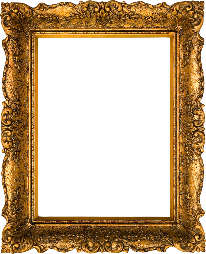 Golden Vintage Frame Mockup Cutout